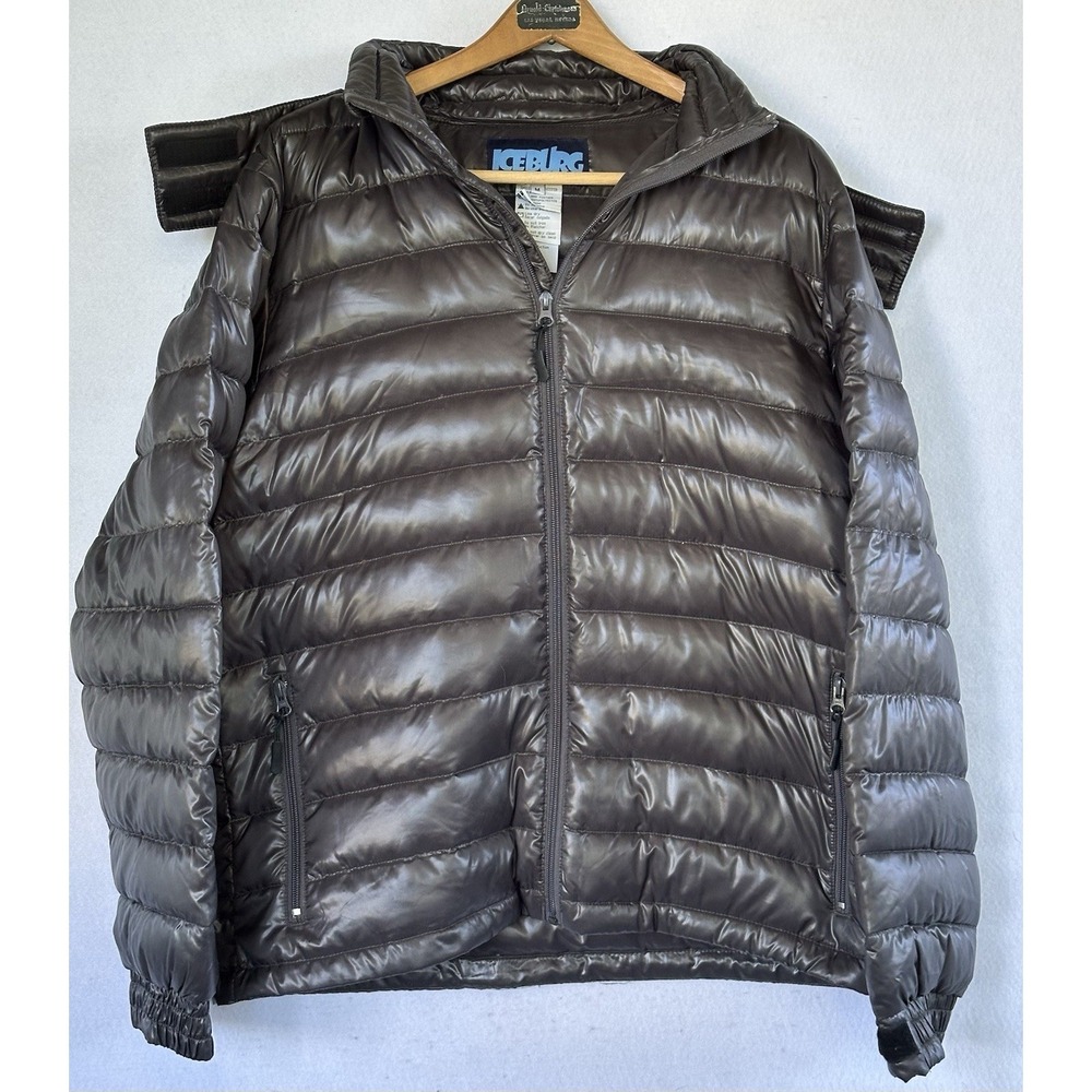 Iceburg Puffer Down Hooded Jacket Gray Men's M